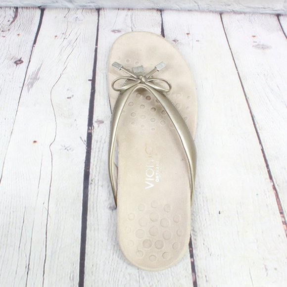 VIONIC Bella II Slip On Comfort Silver Flip Flop F - Picture 6 of 9